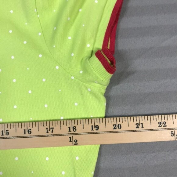 U.S. Polo Assn. Polo Shirt Women’s Large Lime Green Pink Embroidered Polka Dot - Picture 8 of 10